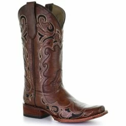 Flash Sale 🎁 Circle G 👩 Women's Brown Embroidery Western 🥾 Boots - Square Toe 💯