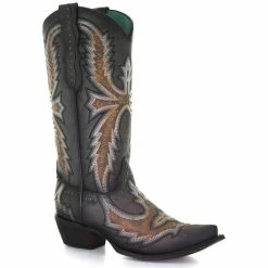 Discount 👏 Corral 👩 Women's Hand Painted With Embroidery Western 🥾 Boots - Snip Toe Grey ✨