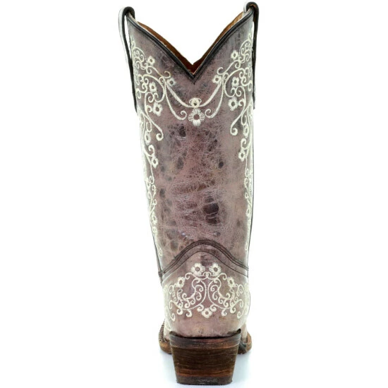 Brand new ๐ Corral ๐ง Girls' Crater Bone Embroidered Cowgirl Boot - Snip Toe Brown ๐ฅ - Image 7