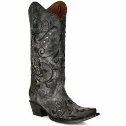 Best deal 🔔 Circle G 👩 Women's Embroidered Western 🥾 Boots - Snip Toe Black/grey 🔔