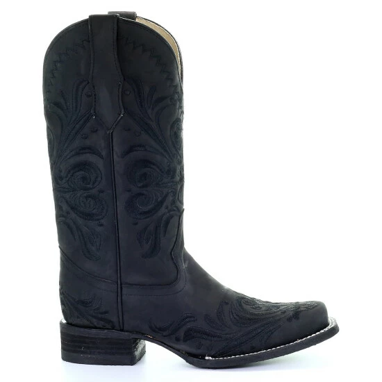 Buy ❤️ Circle G 👩 Women's Black Embroidery Western 🥾 Boots - Square Toe 😀 - Image 2