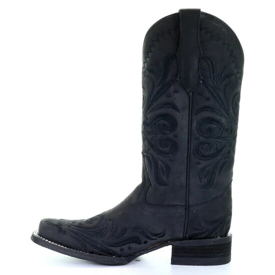 Buy ❤️ Circle G 👩 Women's Black Embroidery Western 🥾 Boots - Square Toe 😀 - Image 3