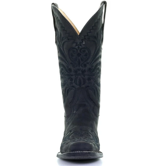 Buy ❤️ Circle G 👩 Women's Black Embroidery Western 🥾 Boots - Square Toe 😀 - Image 5