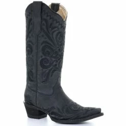 Hot Sale π₯° Circle G π© Women's Black Filigree Western π₯Ύ Boots - Snip Toe β€οΈ