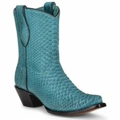 Discount โจ Corral ๐ฉ Women's Turquoise Exotic Python Skin Western ๐ฅพ Boots - Snip Toe ๐ฅฐ