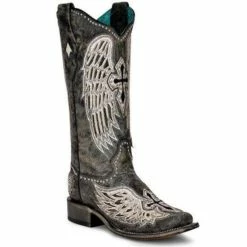 Coupon 🎁 Corral 👩 Women's Cross & Wings Tall Western 🥾 Boots - Square Toe Black 👍