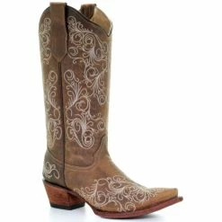 Top 10 🛒 Circle G 👩 Women's Scrolling Embroidery Western 🥾 Boots - Snip Toe Tan 😀