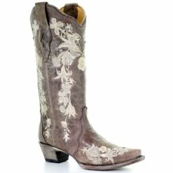 Hot Sale π Corral π© Women's Flower Embroidery Western π₯Ύ Boots - Snip Toe Coffee βοΈ