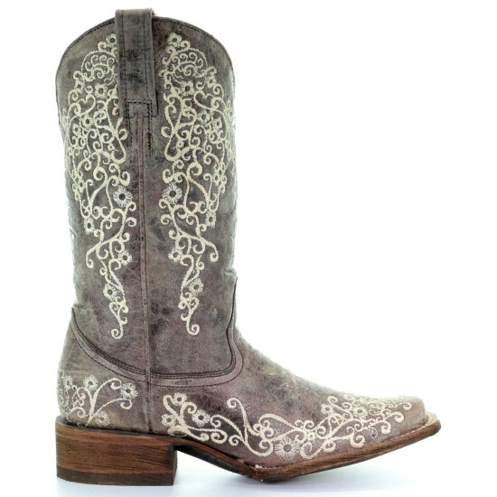 New π Corral π© Women's Brown Crater Embroidered Cowgirl π₯Ύ Boots - Square Toe π€© - Image 2