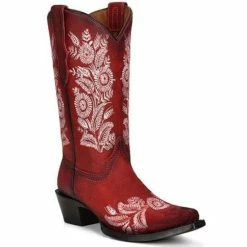 Discount 🧨 Corral 👧 Girls' Floral Embroidered Western 🥾 Boots - Snip Toe ⭐