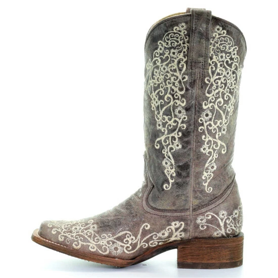 New π Corral π© Women's Brown Crater Embroidered Cowgirl π₯Ύ Boots - Square Toe π€© - Image 3
