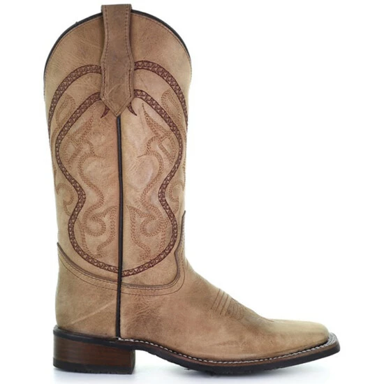 New ❤️ Corral 👩 Women's Saddle Tan Embroidered Leather Western Boot - Wide Square Toe 😍 - Image 2