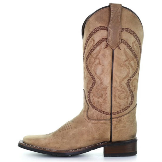 New ❤️ Corral 👩 Women's Saddle Tan Embroidered Leather Western Boot - Wide Square Toe 😍 - Image 3