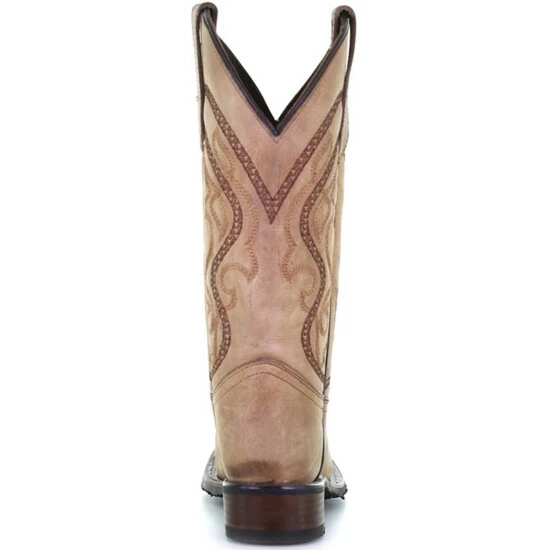 New ❤️ Corral 👩 Women's Saddle Tan Embroidered Leather Western Boot - Wide Square Toe 😍 - Image 5