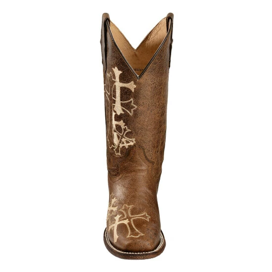 Discount ๐ Circle G ๐ฉ Women's Cross Embroidered Cowgirl ๐ฅพ Boots - Square Toe Chocolate โจ - Image 4