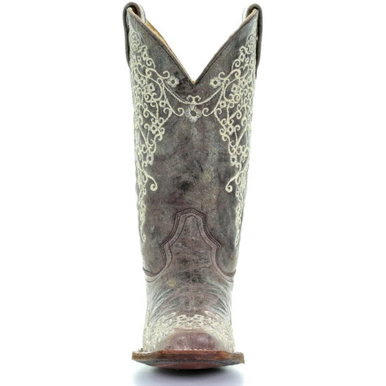 New π Corral π© Women's Brown Crater Embroidered Cowgirl π₯Ύ Boots - Square Toe π€© - Image 4
