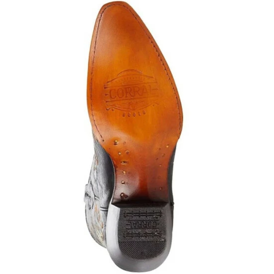 Discount โ Corral ๐ฉ Women's Floral Skull Embroidery & Studs Cowgirl ๐ฅพ Boots - Snip Toe Black ๐ - Image 7