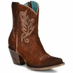 Outlet 🎁 Corral 👩 Women's Embroidered Western Fashion Booties - Pointed Toe Cognac 🌟