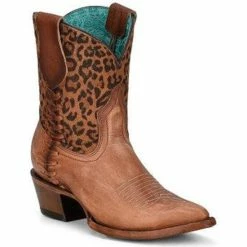 Wholesale 🎁 Corral 👩 Women's Leopard Print Western Booties - Pointed Toe Brown 🧨
