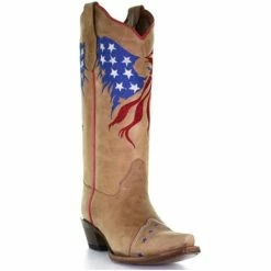 Cheapest ⭐ Circle G 👩 Women's Sand Eagle Flag Embroidery Western 🥾 Boots - Snip Toe ⭐