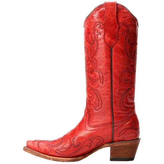 Discount π Circle G Red Leather Cowgirl π₯Ύ Boots - Snip Toe For π© Women β - Image 2