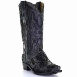New ✔️ Corral Men's Black Embroidery Western 🥾 Boots - Snip Toe ❤️