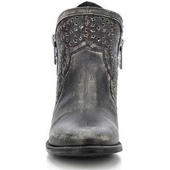 Wholesale ๐ Circle G ๐ฉ Women's Short Western ๐ฅพ Boots - Round Toe Black โจ - Image 3