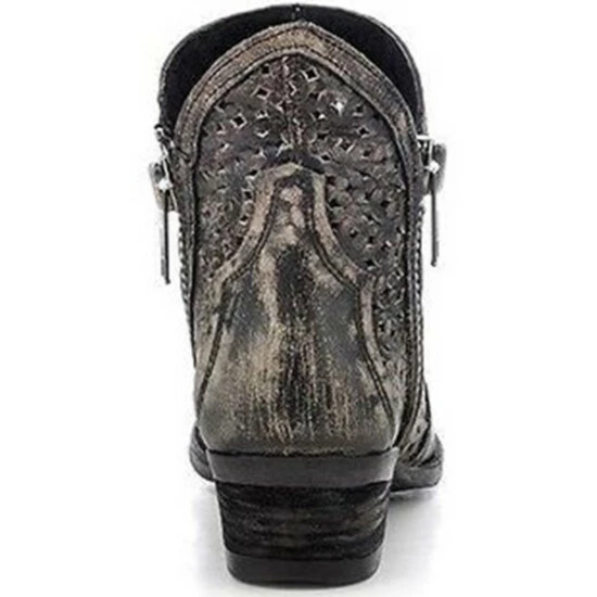 Wholesale ๐ Circle G ๐ฉ Women's Short Western ๐ฅพ Boots - Round Toe Black โจ - Image 4