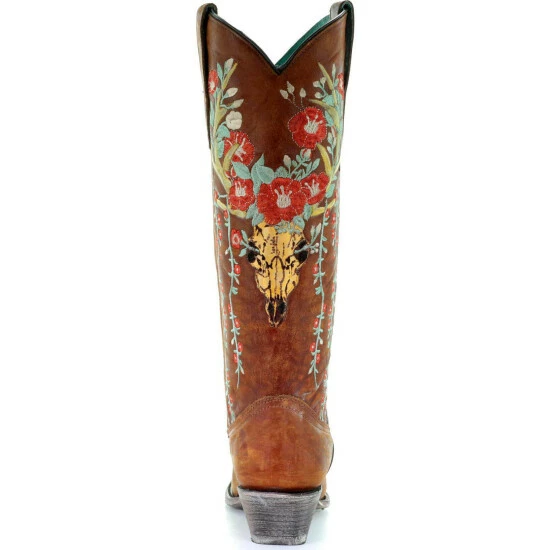 Buy โจ Corral ๐ฉ Women's Deer Skull & Floral Embroidery Cowgirl ๐ฅพ Boots - Snip Toe Tan ๐ - Image 6