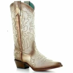Best reviews of 🎉 Corral 👩 Women's Studded Overlay Western 🥾 Boots - Pointed Toe White 👏