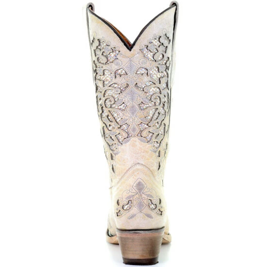 Best Pirce β Corral π§ Girls' White Glitter Inlay π₯Ύ Boots - Snip Toe π - Image 5