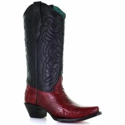 Outlet 😀 Corral 👩 Women's Black Exotic Snake Skin Western 🥾 Boots - Snip Toe ❤️