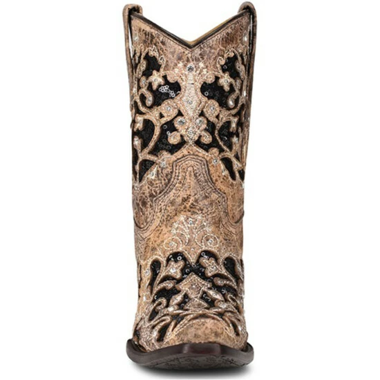 Cheapest ๐ Corral ๐ฉ Women's Brown Inlay Western Booties - Snip Toe ๐ฅฐ - Image 3