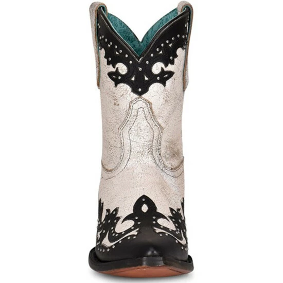 Budget 🔔 Corral 👩 Women's Black Overlay & Studs Western 🥾 Boots - Round Toe Black/white 😀 - Image 3