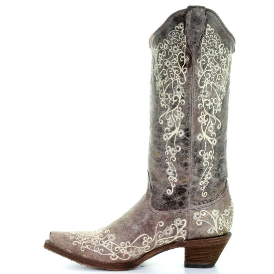 Coupon π― Corral Brown Crater With Bone Embroidery Cowgirl π₯Ύ Boots - Snip Toe For π© Women β - Image 3