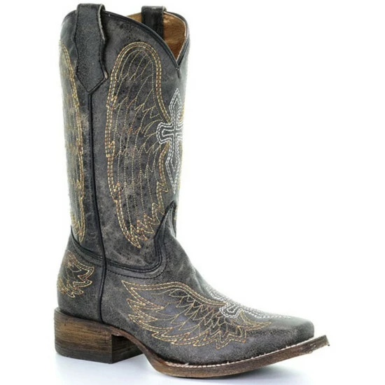 Flash Sale ๐คฉ Corral Youth Boys' Goldie Winged Western ๐ฅพ Boots - Square Toe Black ๐ฅฐ