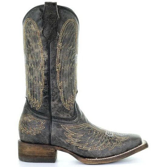 Flash Sale ๐คฉ Corral Youth Boys' Goldie Winged Western ๐ฅพ Boots - Square Toe Black ๐ฅฐ - Image 2