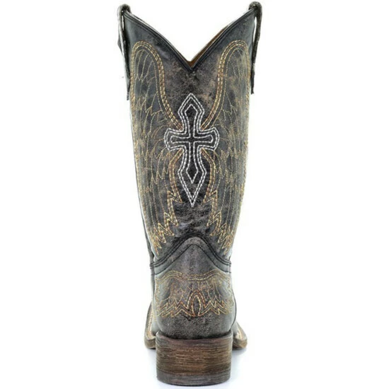 Flash Sale ๐คฉ Corral Youth Boys' Goldie Winged Western ๐ฅพ Boots - Square Toe Black ๐ฅฐ - Image 4