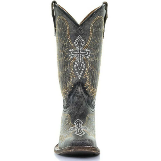 Flash Sale ๐คฉ Corral Youth Boys' Goldie Winged Western ๐ฅพ Boots - Square Toe Black ๐ฅฐ - Image 5