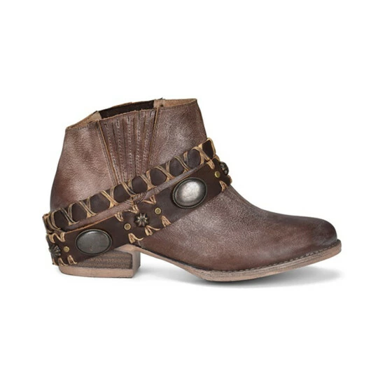 Cheapest ๐ฅ Corral ๐ฉ Women's Brown Harness Fashion Booties - Round Toe Dark Brown ๐คฉ - Image 2