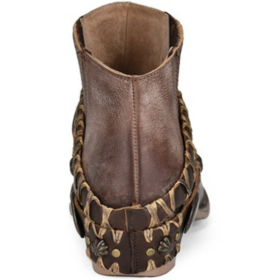 Cheapest ๐ฅ Corral ๐ฉ Women's Brown Harness Fashion Booties - Round Toe Dark Brown ๐คฉ - Image 4