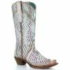 Flash Sale 🥰 Corral 👩 Women's White Bright Inlay Western 🥾 Boots - Snip Toe 🎉