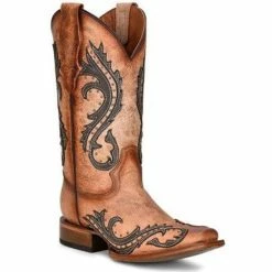 Deals 💯 Corral 👩 Women's Burnout Contrast Stitch Tall Western 🥾 Boots - Snip Toe Grey ✔️