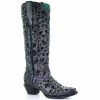 Flash Sale 🎉 Corral 👩 Women's Floral Inlay Western 🥾 Boots - Snip Toe Black ⭐