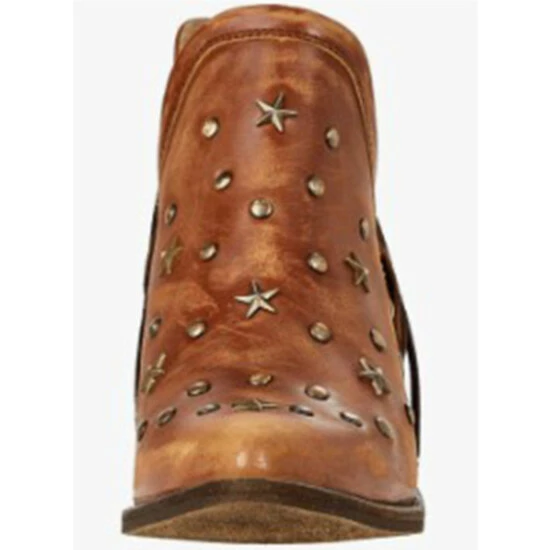 Best deal π Circle G π© Women's Caramel Fringe Fashion Booties - Pointed Toe Tan π - Image 4