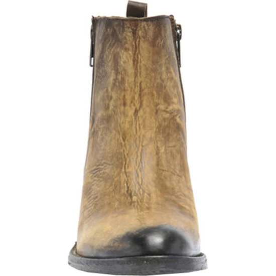 Promo 🤩 Circle G Burnished Double Zipper Booties - Round Toe For 👩 Women Brown ✨ - Image 3