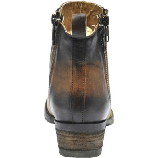 Promo 🤩 Circle G Burnished Double Zipper Booties - Round Toe For 👩 Women Brown ✨ - Image 4