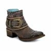New 💯 Corral 👩 Women's Floral Embossed Booties - Round Toe Brown ❤️