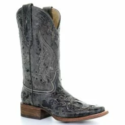Cheap ๐ Corral Vintage Black Python Inlay Cowgirl ๐ฅพ Boots - Square Toe For ๐ฉ Women ๐