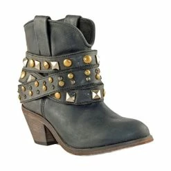New β Corral π© Women's Studded Strap Booties - Round Toe Black βοΈ
